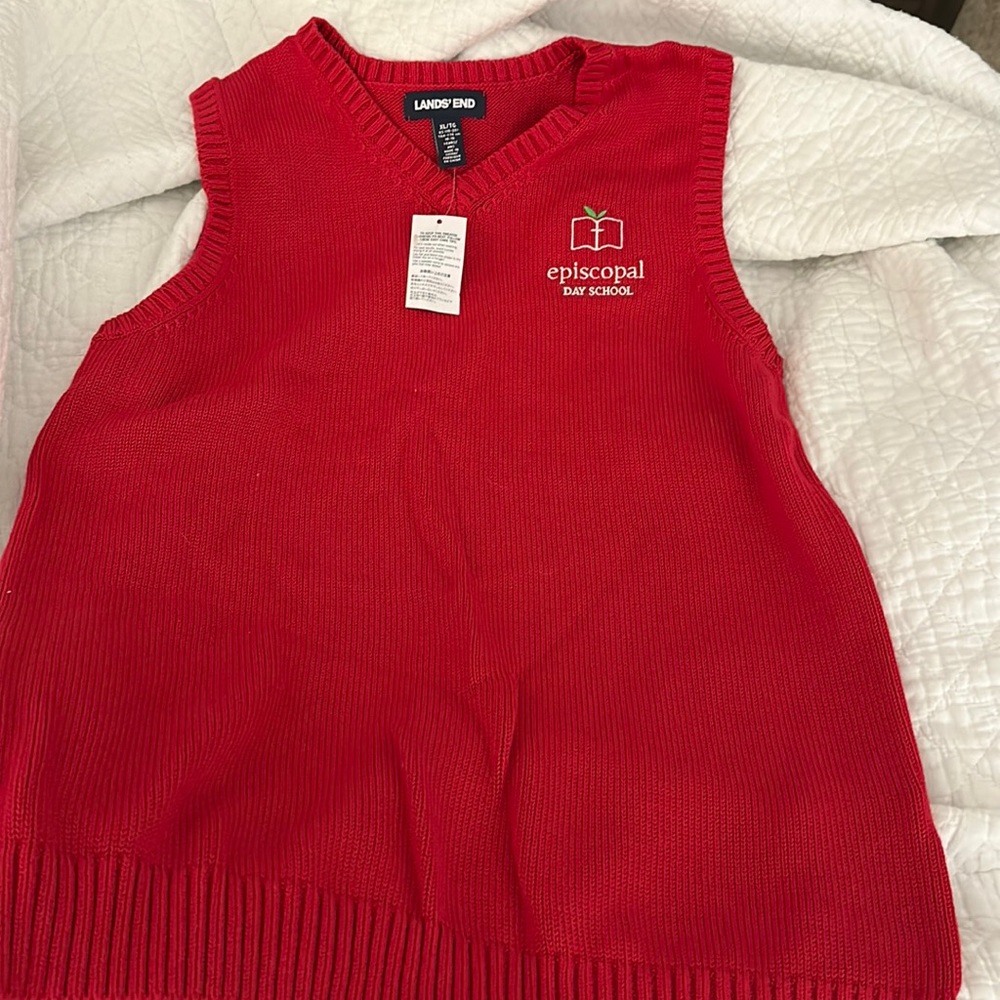 Lands end size XL  uniform vest in red.